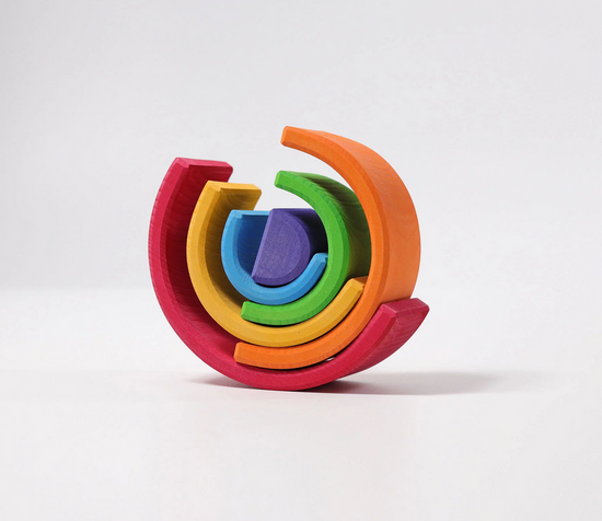 Medium Rainbow 6 Piece Wooden Stacking Toy