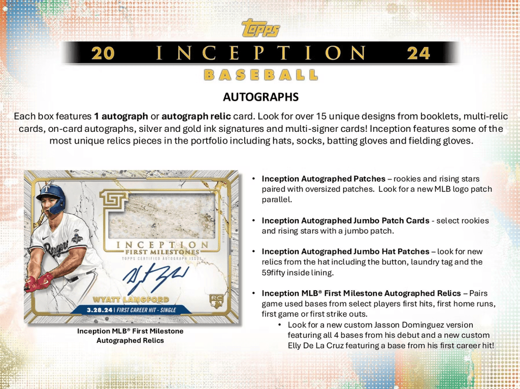 2024 Topps Inception Baseball Hobby Box