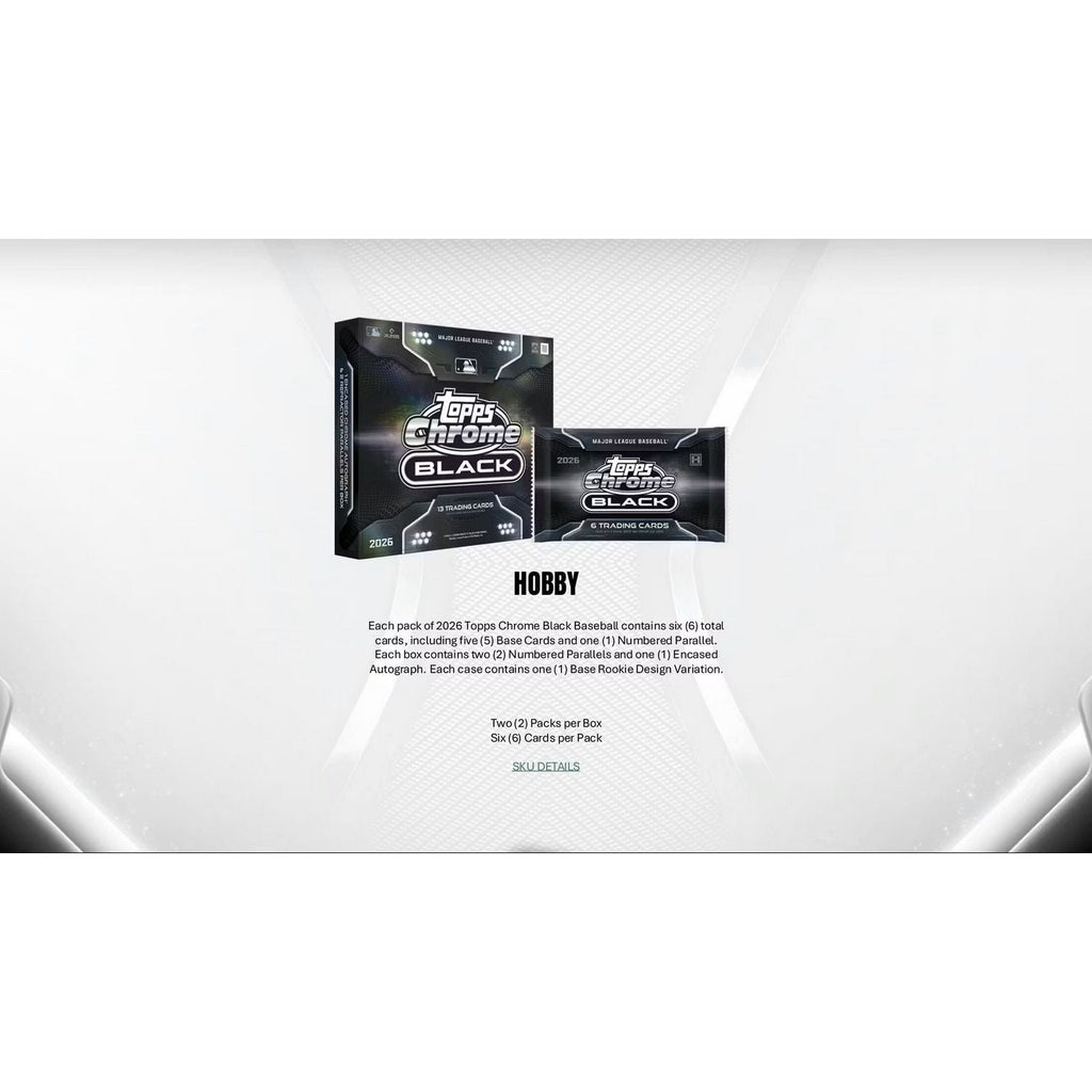 2026 Topps Chrome Black Baseball Hobby Box