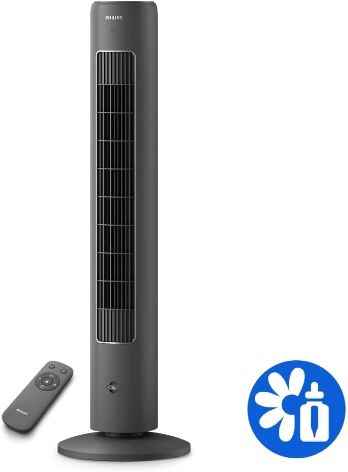 Philips CX5533/11 Turmventilator 104,8cm – 2230m³/h, 3 Modi, 26-46dB, Aroma-Diffuser, 40W, Grau
