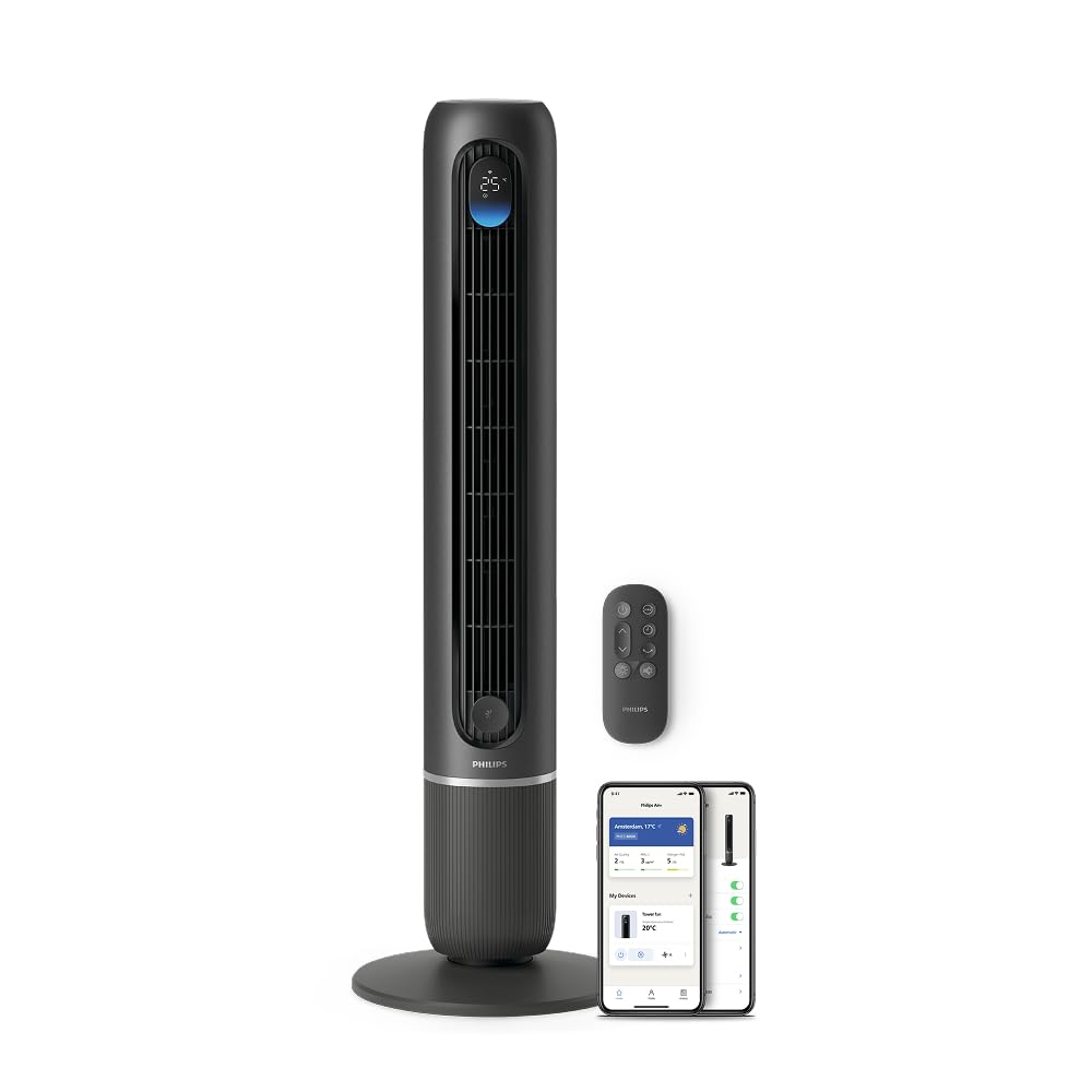 Philips CX5533/11 Turmventilator 104,8cm – 2230m³/h, 3 Modi, 26-46dB, Aroma-Diffuser, 40W, Grau
