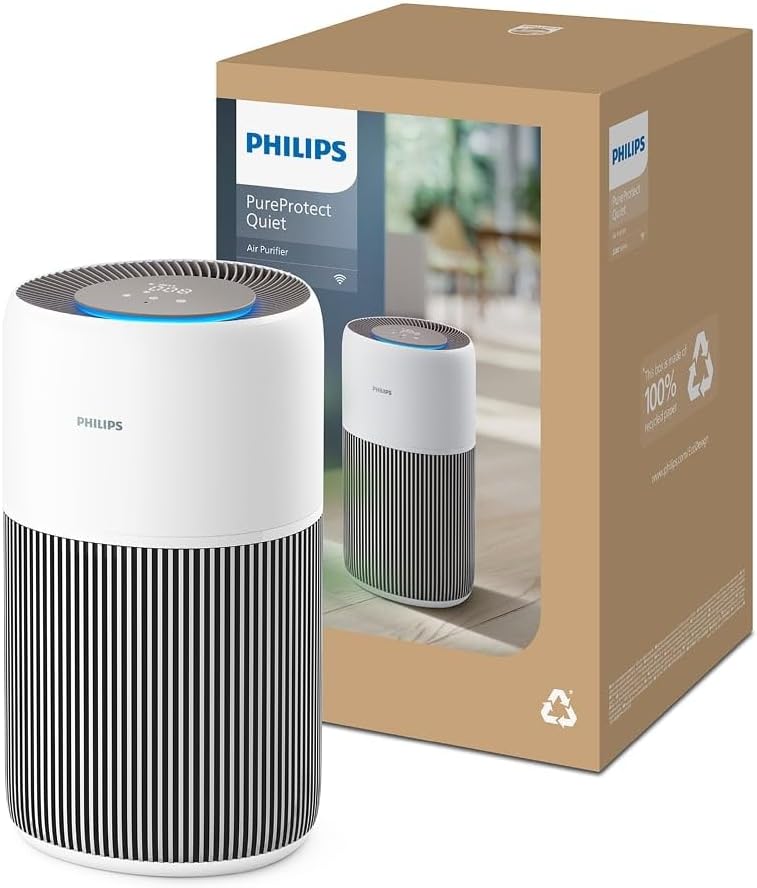 Philips AC2210/10 Luftreiniger 104m² – SilentWings 13dB, HEPA 99,97%, ECARF, CADR 400m³/h, 28W, Weiß