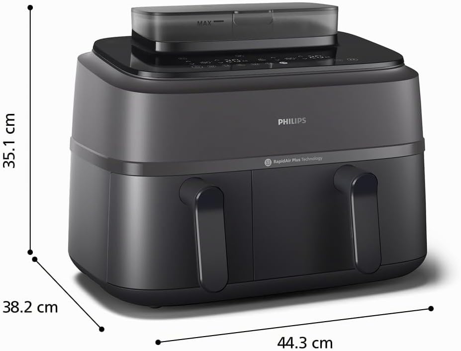 Philips NA550/00 5000 Series Steam & AirFry Heißluftfritteuse 9L – RapidAir Plus, 2x Korb, 2750W