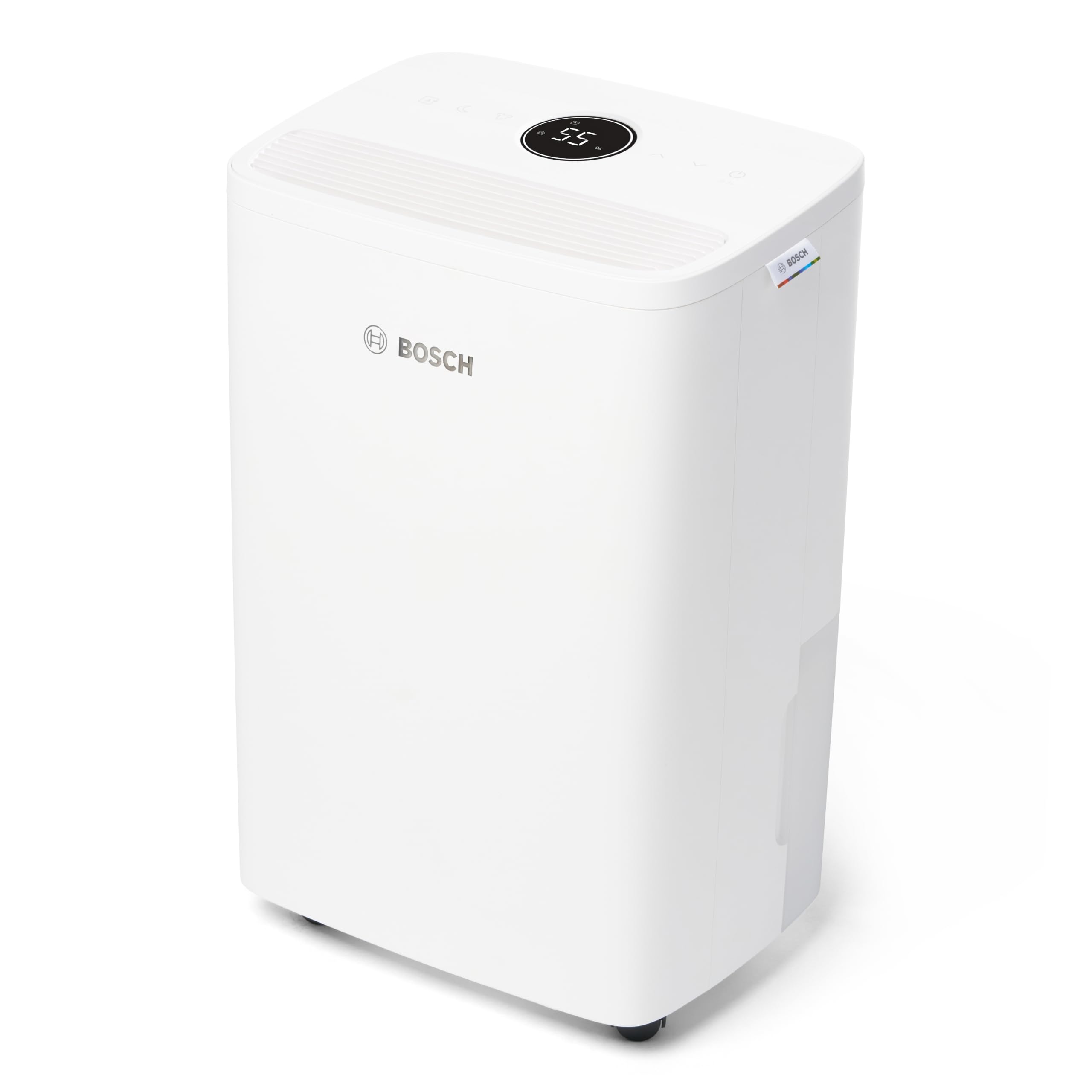Bosch Dry 2000 Luftentfeuchter 12L/Tag – 35dB, 2,5L Tank, Auto/Nacht/Wäsche, 24m², Weiß/Grau