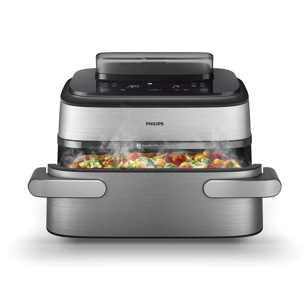 Philips NA550/00 5000 Series Steam & AirFry Heißluftfritteuse 9L – RapidAir Plus, 2x Korb, 2750W