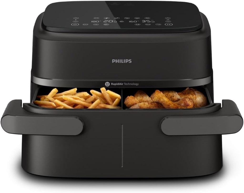 Philips NA550/00 5000 Series Steam & AirFry Heißluftfritteuse 9L – RapidAir Plus, 2x Korb, 2750W