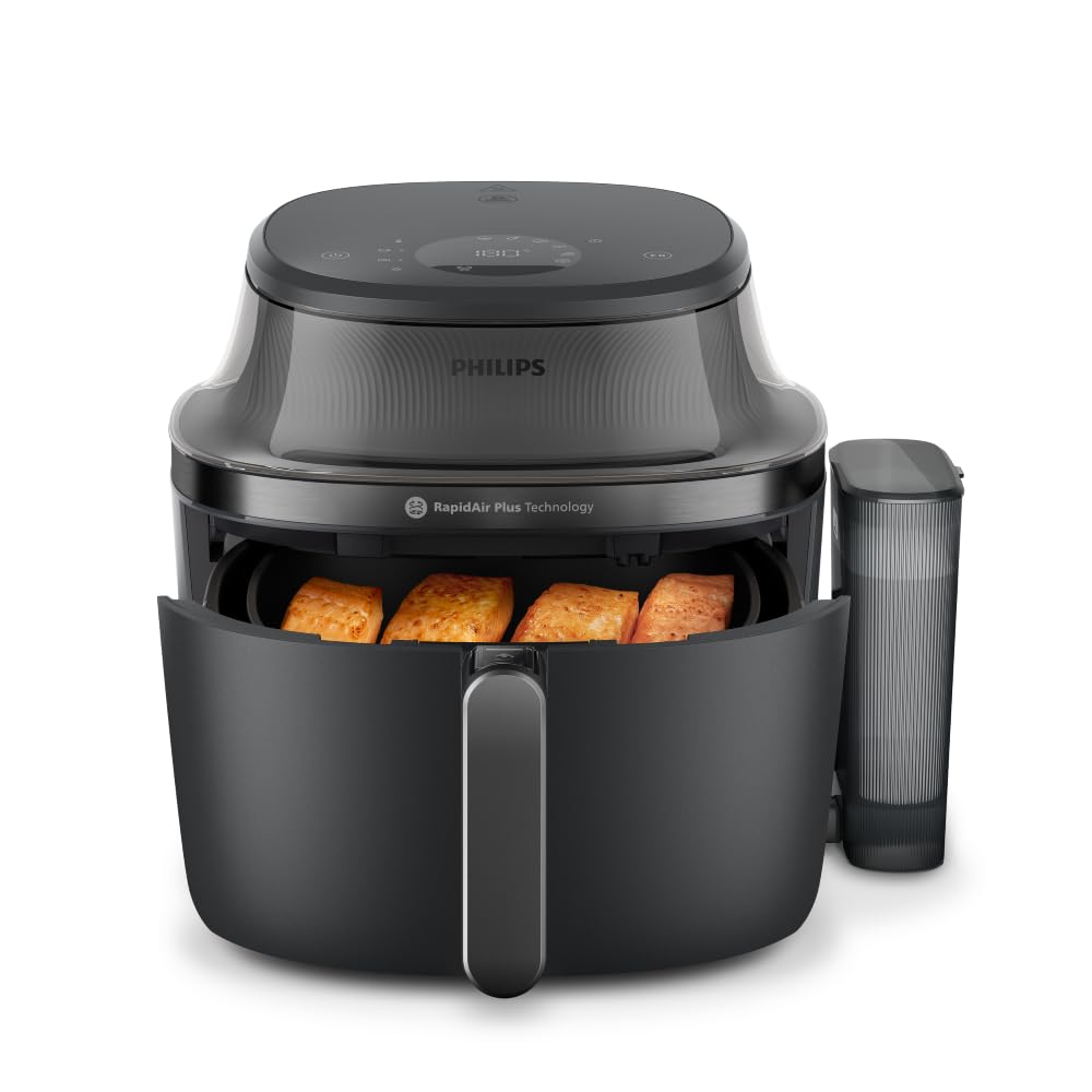 Philips NA550/00 5000 Series Steam & AirFry Heißluftfritteuse 9L – RapidAir Plus, 2x Korb, 2750W