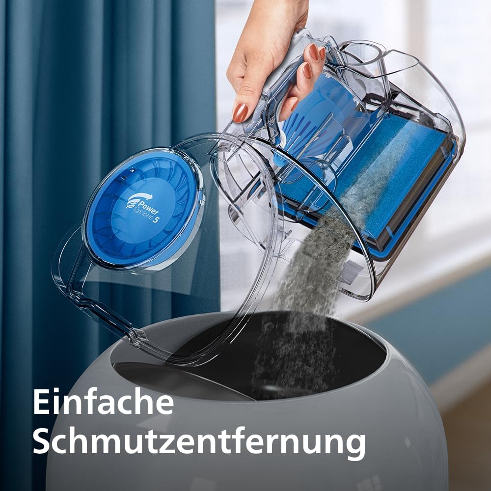 Philips FC9332/09 PowerPro Compact Staubsauger 650W – H13 HEPA, TriActive Düse, 1,5L, Weiß