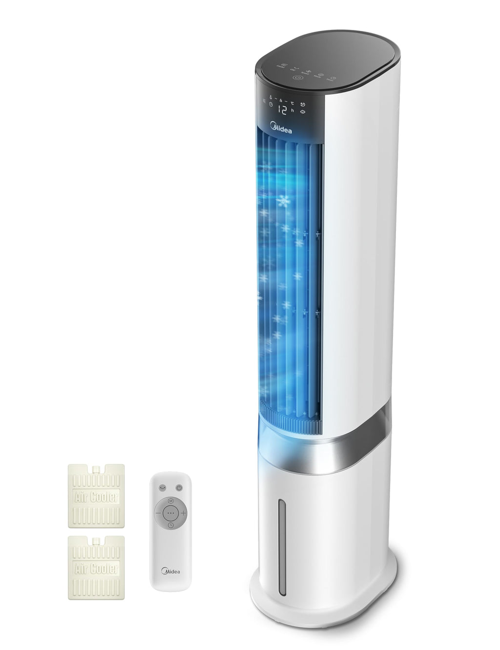 Midea AC100-20ARB Luftkühler 4-in-1 – 5L Wassertank, 3 Modi, Fernbedienung, 55W, Weiß