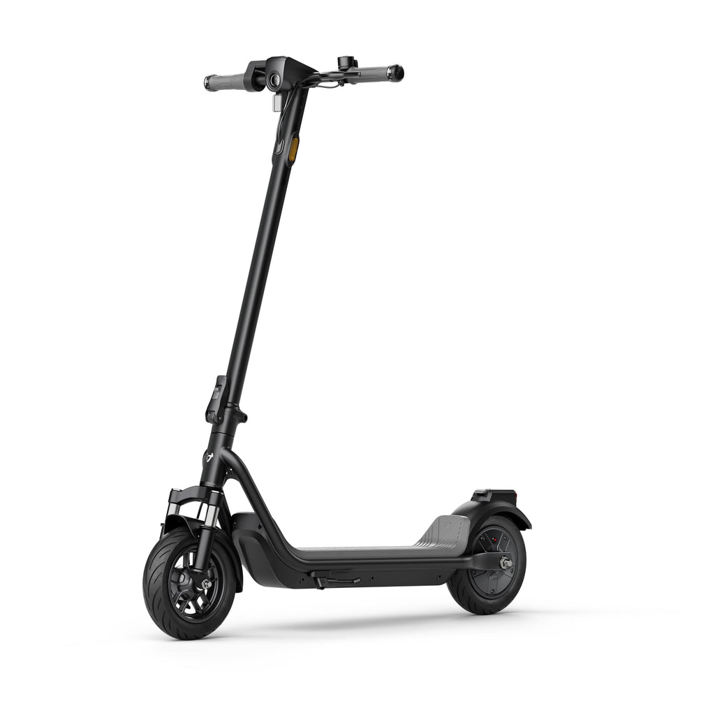 NIU KQi100P E-Scooter mit ABE, bis zu 29 km Reichweite, 300 W Motor, 10 Zoll Luftreifen, hydraulische Vorderradfederung, App-Steuerung, Anthrazit/Schwarz**