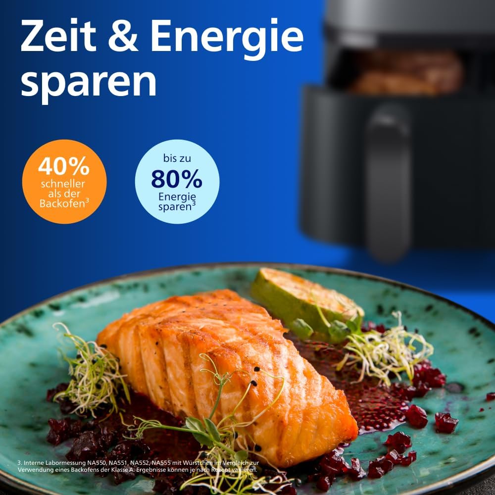 Philips NA550/00 5000 Series Steam & AirFry Heißluftfritteuse 9L – RapidAir Plus, 2x Korb, 2750W