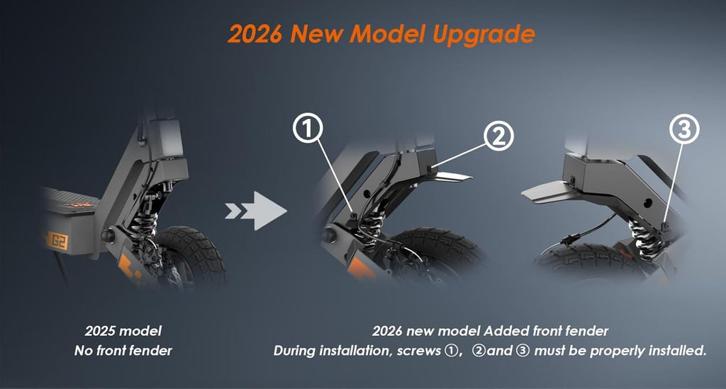 KuKirin G2 E-Scooter, bis zu 55 km Reichweite, 10 Zoll Luftreifen, Vorder- und Hinterradfederung, Doppelte Scheibenbremsen, faltbar, Schwarz/Orange**
