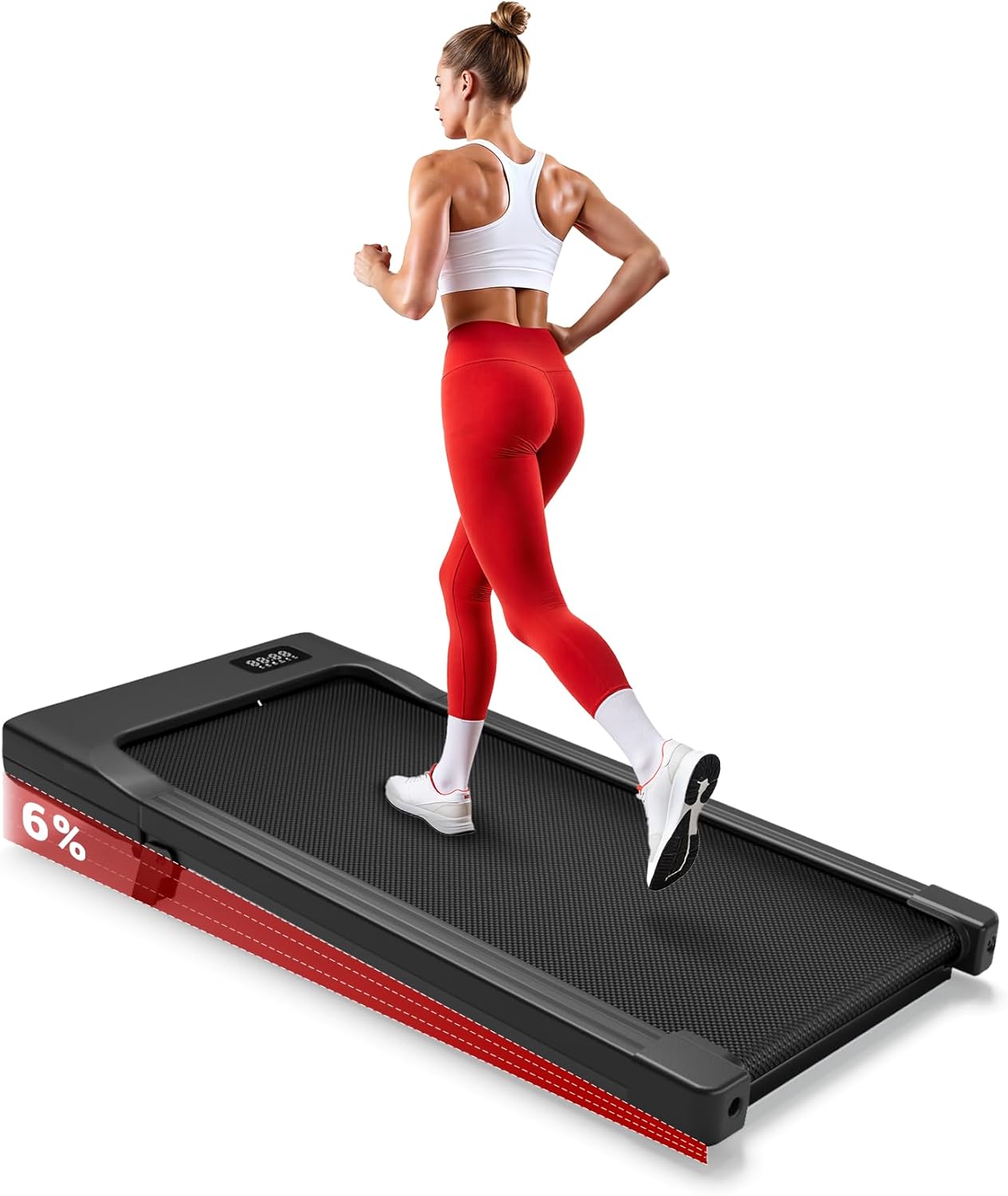 Superun WP06 Laufband 6% Neigung – 16,8 km/h, 136kg, 2,5 PS, KI-Training, App, 40x90cm, Schwarz
