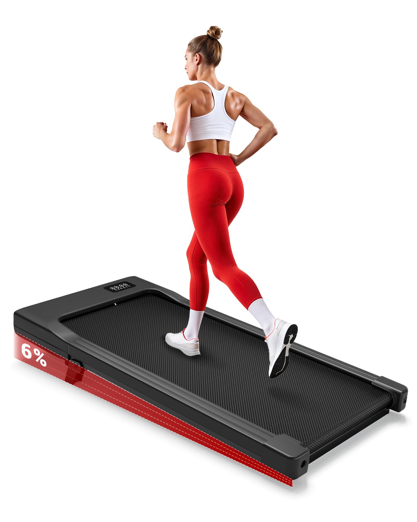 Superun WP06 Laufband 6% Neigung – 16,8 km/h, 136kg, 2,5 PS, KI-Training, App, 40x90cm, Schwarz