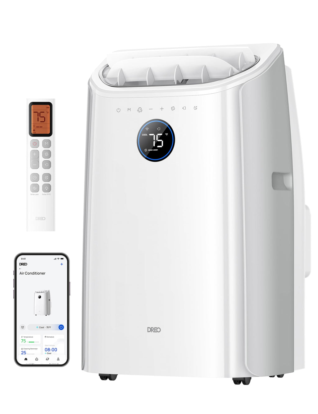 DREO AC515S Mobiles Klimagerät 10.000 BTU – 3-in-1, R290, EEK A, HEPA, Alexa, Google Home, Weiß