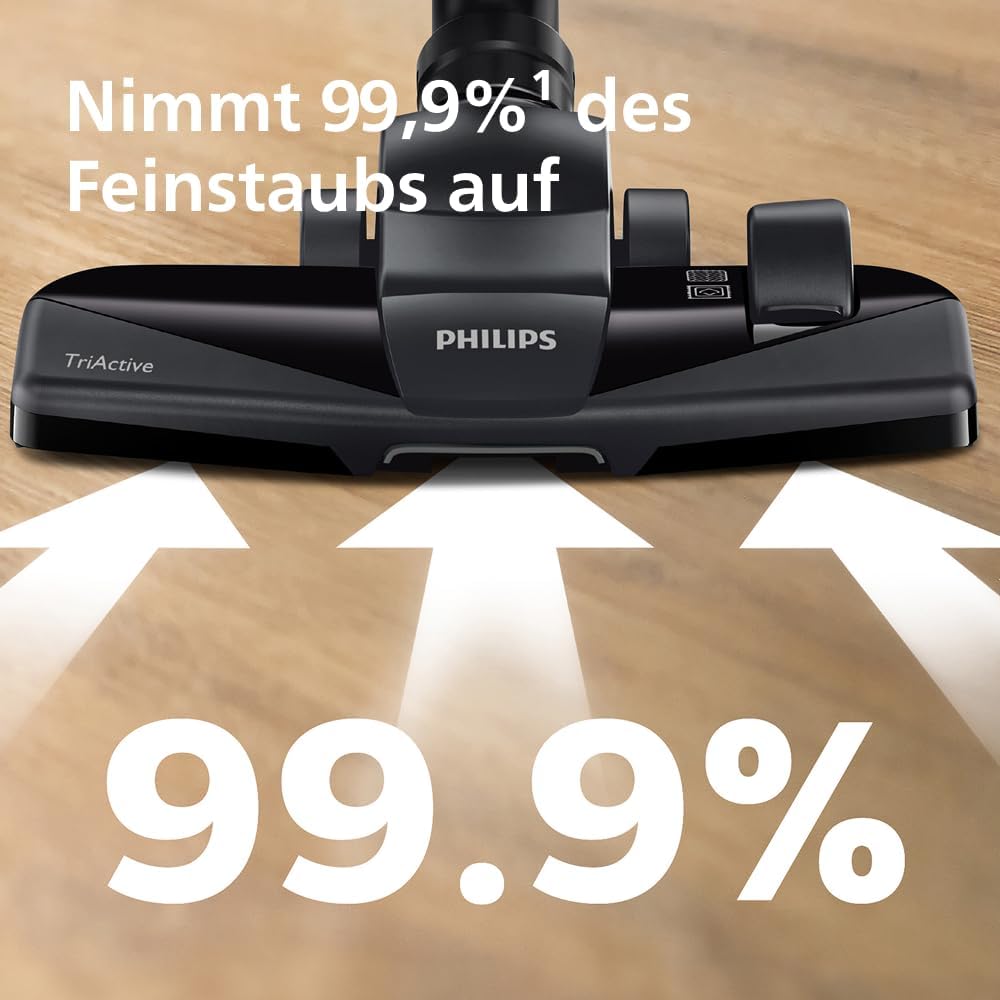 Philips FC9332/09 PowerPro Compact Staubsauger 650W – H13 HEPA, TriActive Düse, 1,5L, Weiß