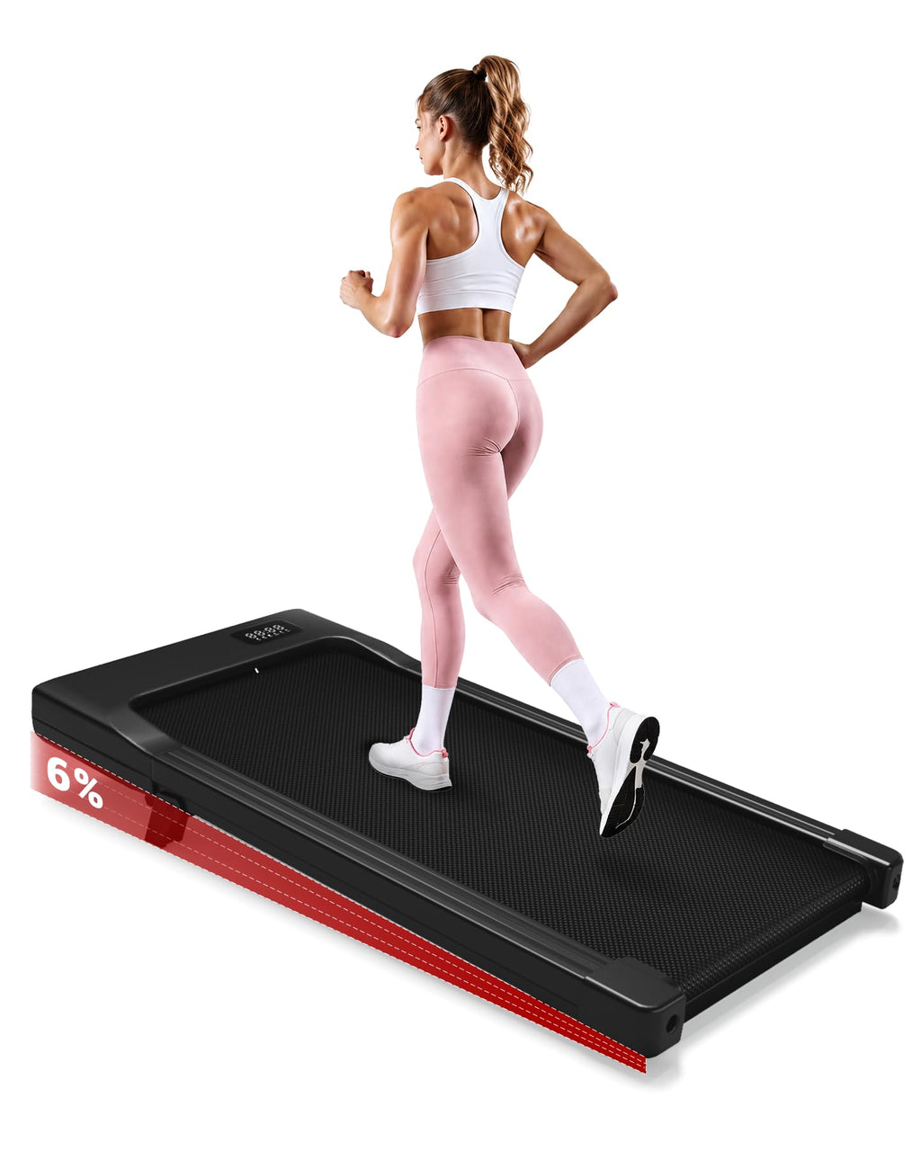 Superun WP06 Laufband 6% Neigung – 16,8 km/h, 136kg, 2,5 PS, KI-Training, App, 40x90cm, Schwarz