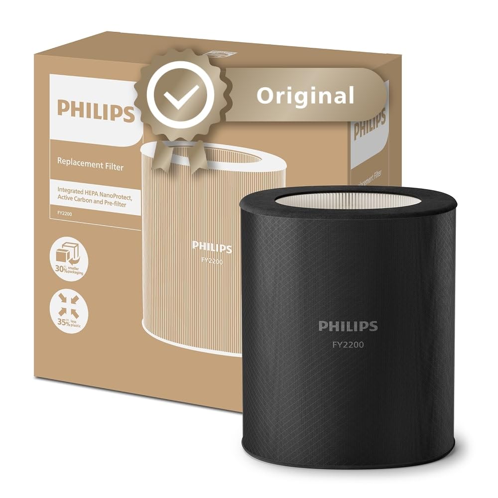 Philips AC2210/10 Luftreiniger 104m² – SilentWings 13dB, HEPA 99,97%, ECARF, CADR 400m³/h, 28W, Weiß