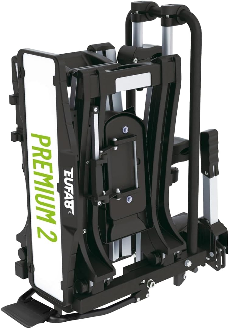 EUFAB PREMIUM 2 Fahrradträger Anhängerkupplung – 2 Räder, 60kg, E-Bike, klappbar, abschließbar, Schwarz