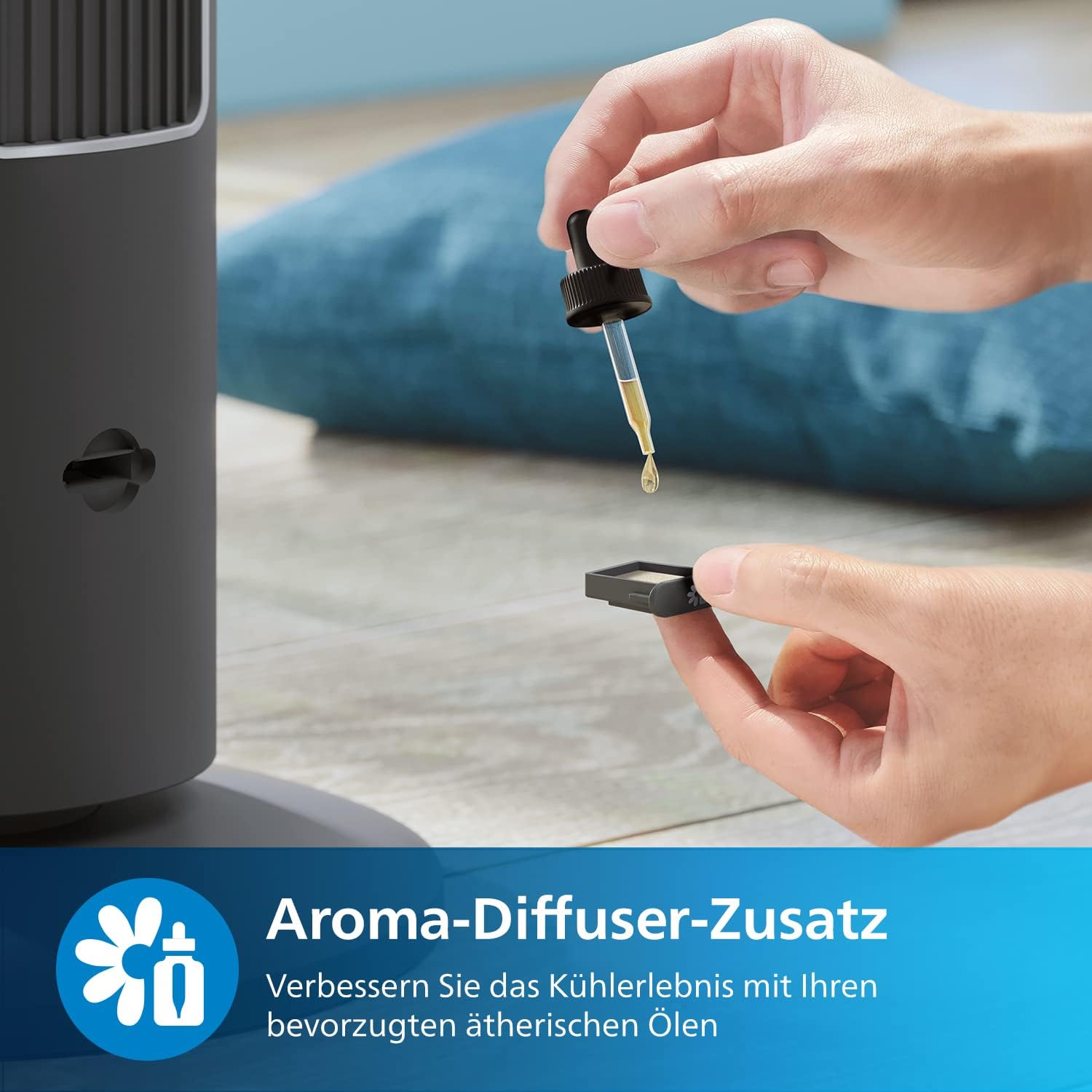 Philips CX5533/11 Turmventilator 104,8cm – 2230m³/h, 3 Modi, 26-46dB, Aroma-Diffuser, 40W, Grau