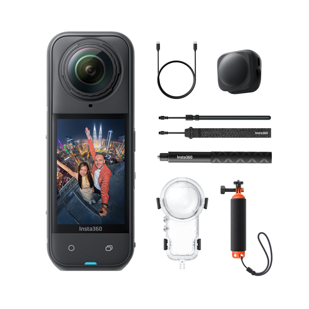 Insta360 X5 Essentials Bundle 360°-Kamera 8K – 2x 1/1.28" Sensor, FlowState, 15m wasserdicht, Schwarz