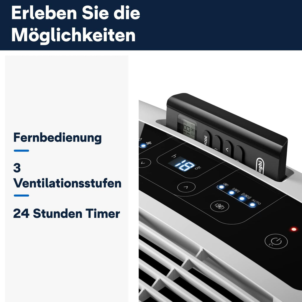 De'Longhi Penguin PAC EM82 Eco Mobiles Klimagerät 2,4kW – R290, EEK A, SEER 16, Staubfilter, Weiß