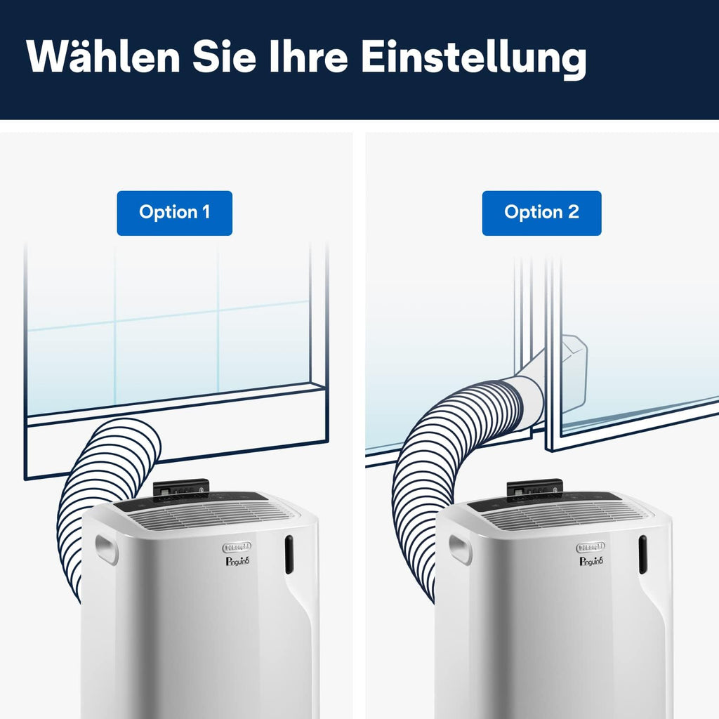 De'Longhi Penguin PAC EM82 Eco Mobiles Klimagerät 2,4kW – R290, EEK A, SEER 16, Staubfilter, Weiß