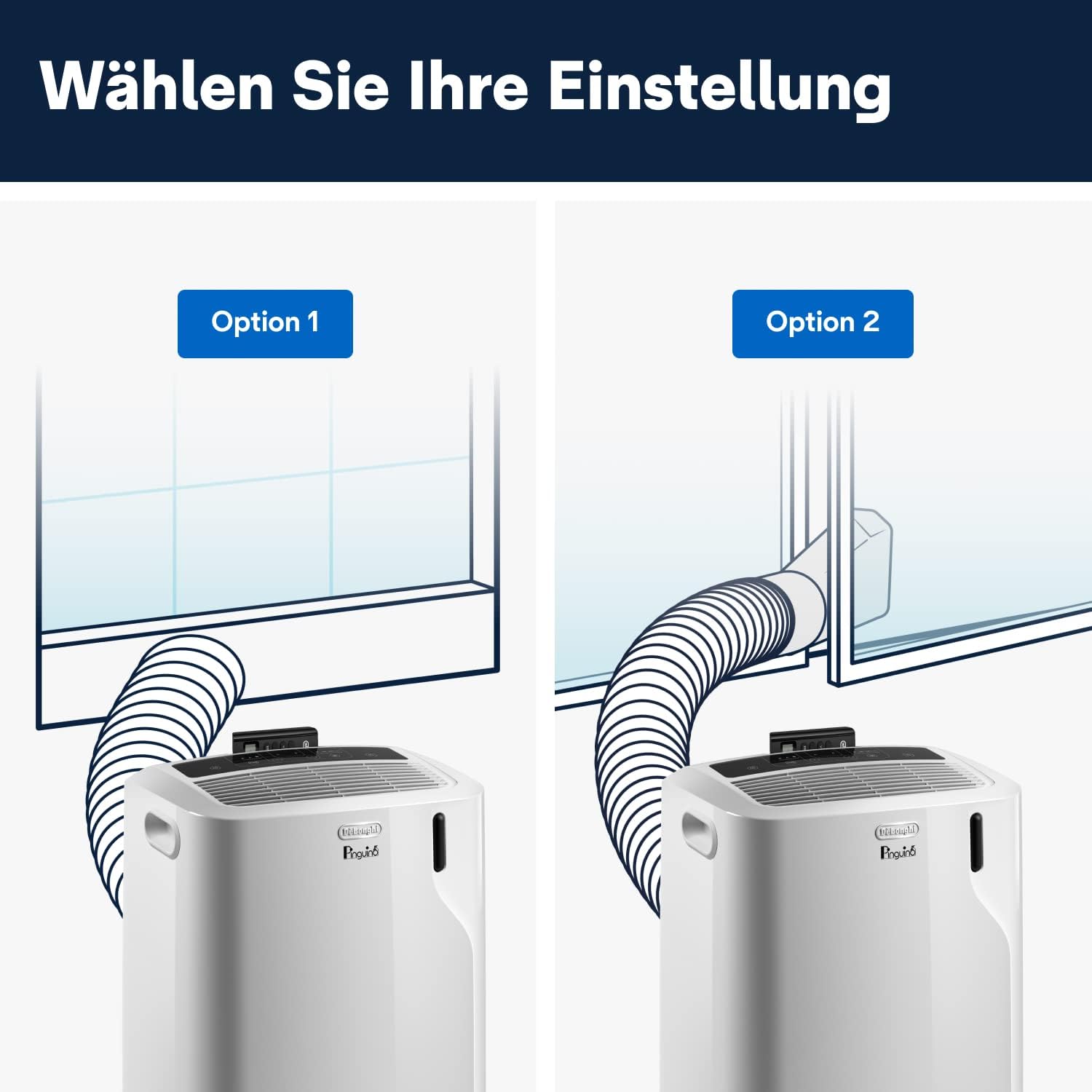 De'Longhi Penguin PAC EM82 Eco Mobiles Klimagerät 2,4kW – R290, EEK A, SEER 16, Staubfilter, Weiß