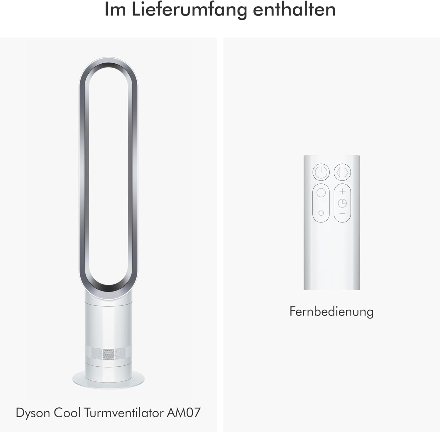 Dyson AM07 Turmventilator klingenlos 100,7 cm – 10 Stufen, Air Multiplier, Fernbedienung, Weiß