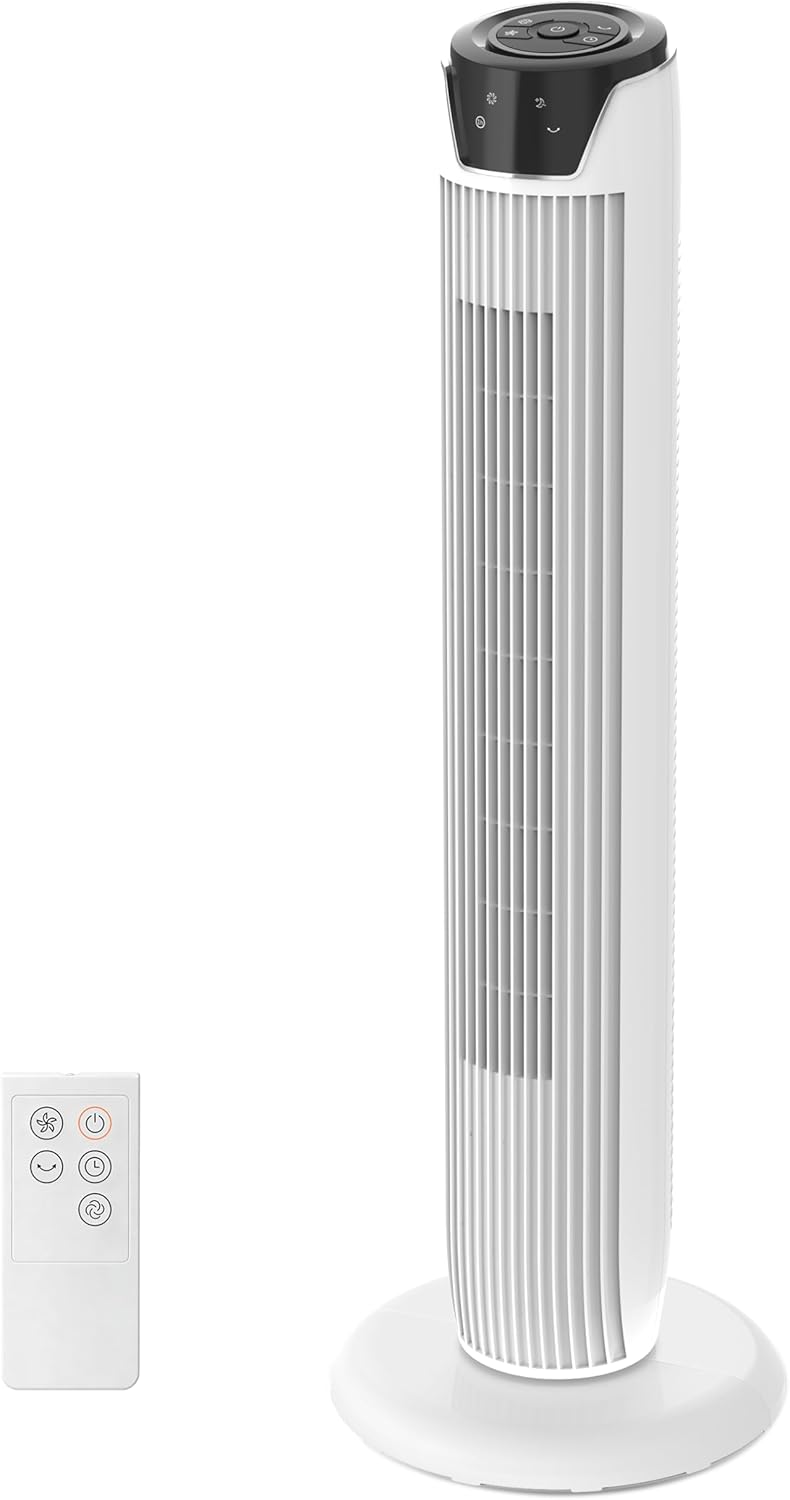 Midea FZ10-17JR Turmventilator 91,8cm – 45W, 330m³/h, 90° Oszillation, 3 Modi, 38dB, 7h Timer, Weiß
