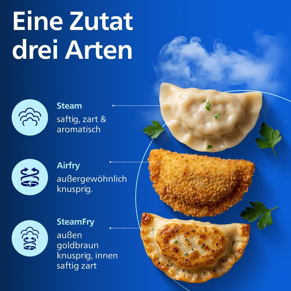 Philips NA550/00 5000 Series Steam & AirFry Heißluftfritteuse 9L – RapidAir Plus, 2x Korb, 2750W