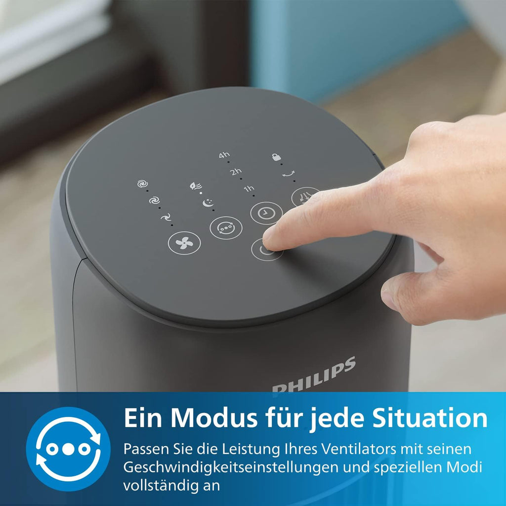 Philips CX5533/11 Turmventilator 104,8cm – 2230m³/h, 3 Modi, 26-46dB, Aroma-Diffuser, 40W, Grau