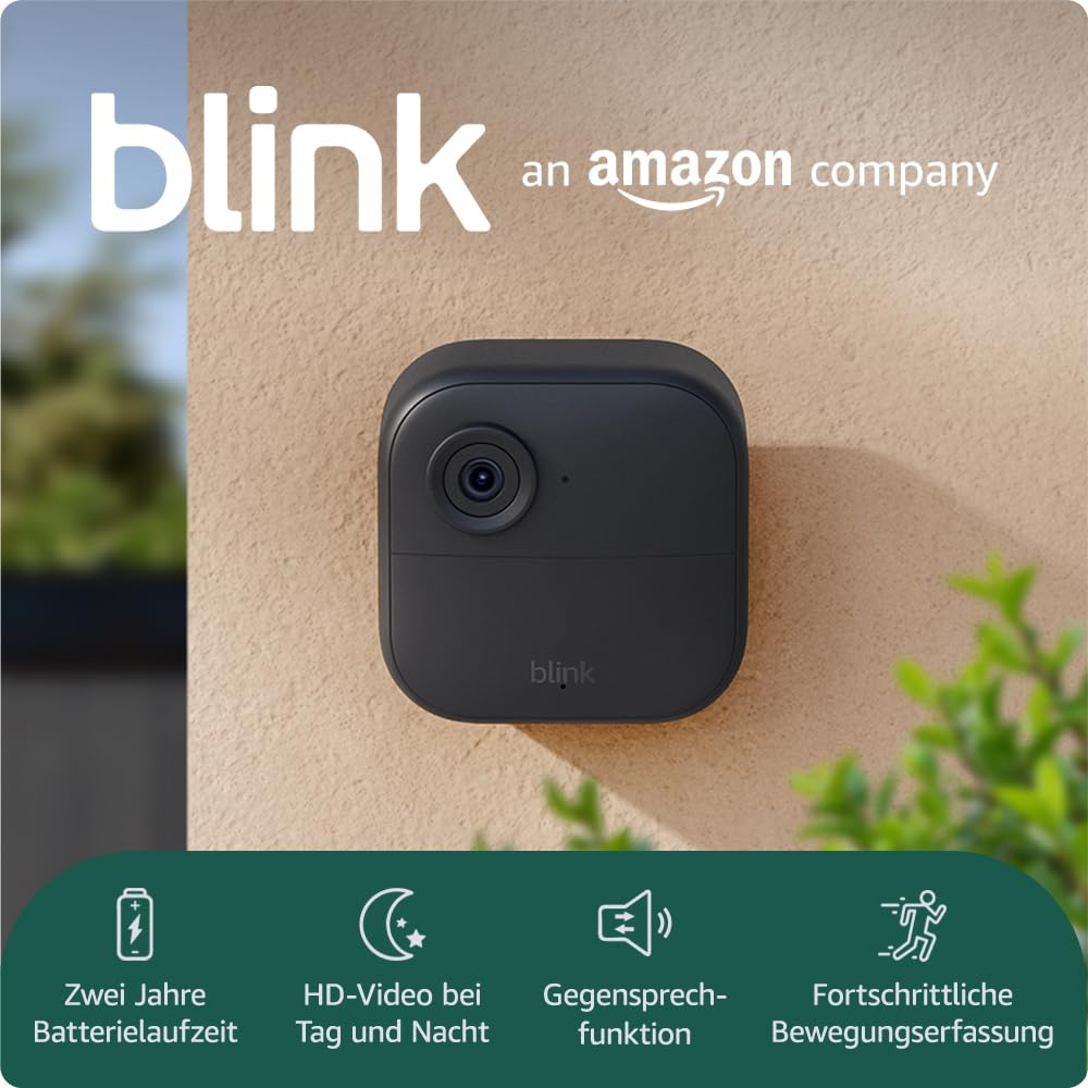 Blink Outdoor 4 WLAN Überwachungskamera – 1080p HD, Nachtsicht, 2 Jahre Akku, Bewegungserkennung