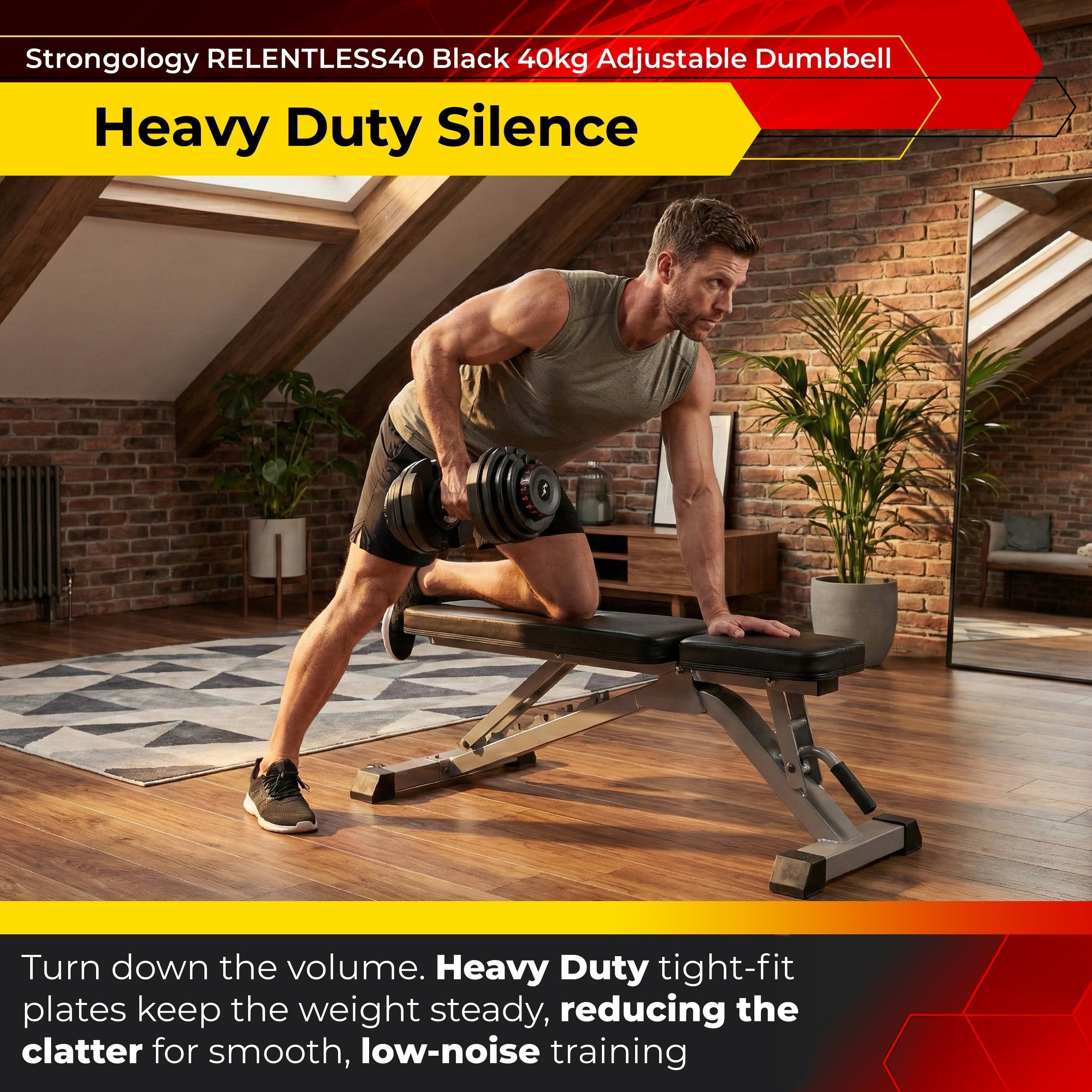 Strongology RELENTLESS40 Adjustable Dumbbells Pair