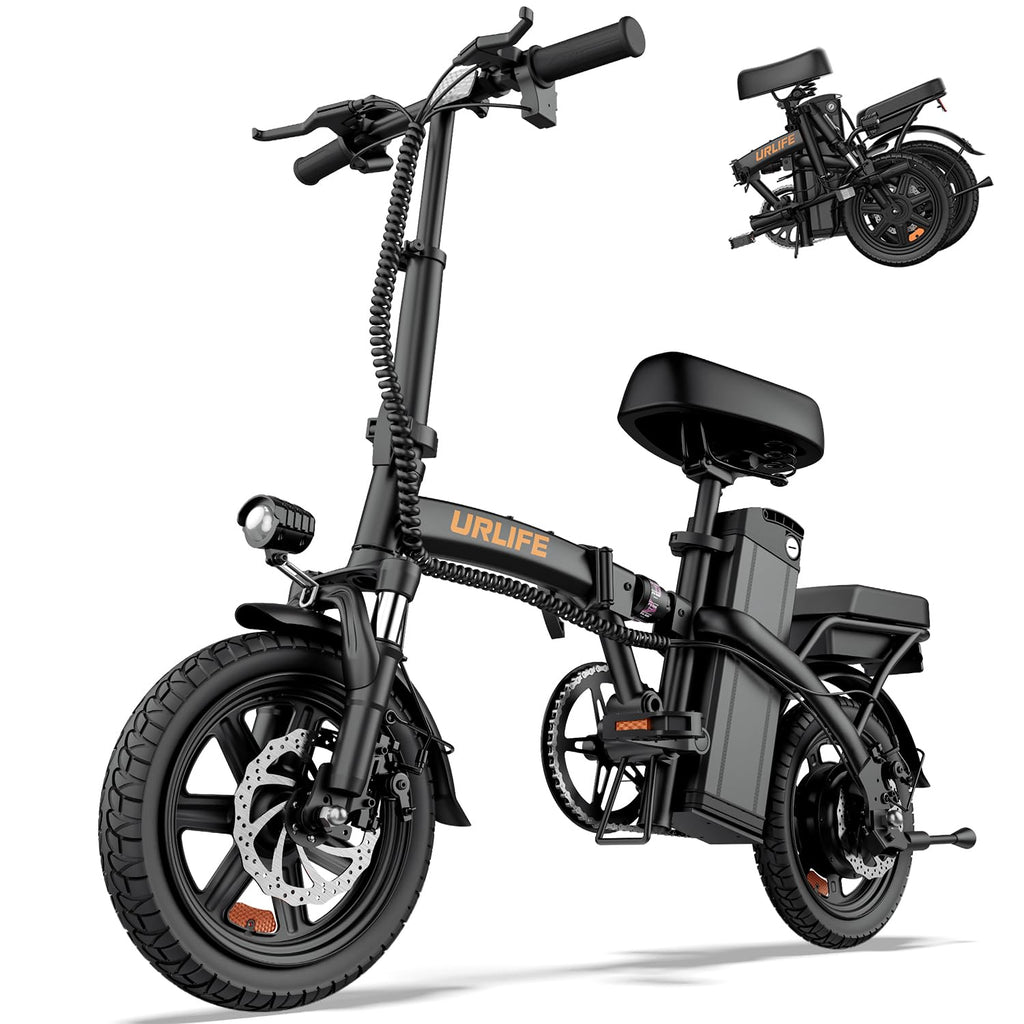 URLIFE F1L Klapp-E-Bike 250W – 48V/7,5Ah, 60km, Pedelec, IP54, Dual-Federung, 14", Schwarz