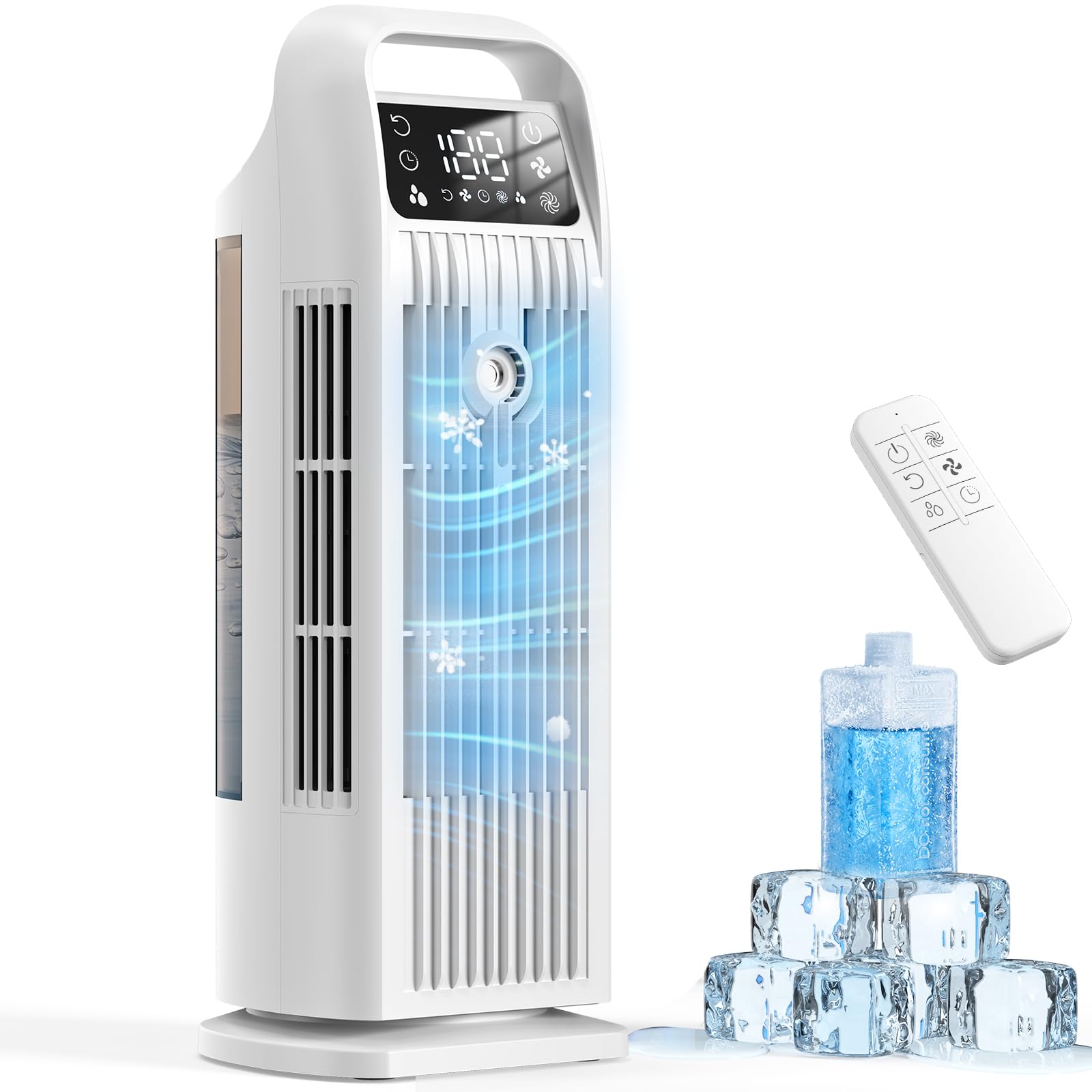 Zenolix KF1 Luftkühler 6-in-1 1,2L – 36W, 7 m/s, 120° Oszillation, 35 dB, Timer, Fernbedienung, Weiß