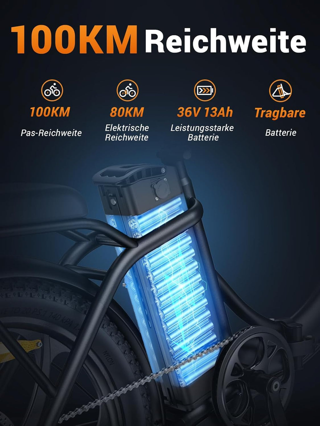 HillMiles MilePort 1 E-Bike klappbar 250W – 36V/13Ah, 100km, 7-Gang, Dual-Federung, 20", Grün