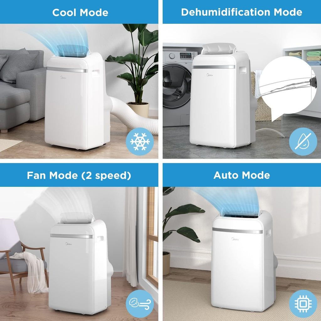 Midea MPD-12CRN7 Mobiles Klimagerät 12.000 BTU – 3-in-1, R290, EEK A, Follow-Me, 45m², Weiß