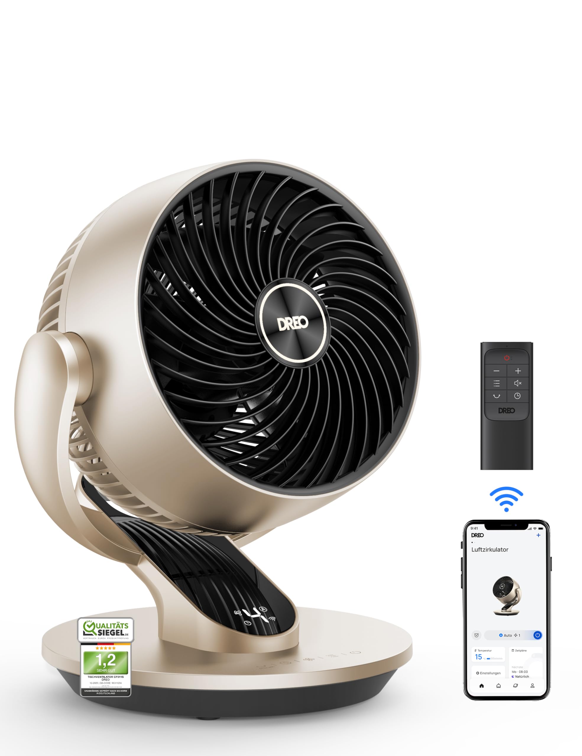 DREO CF511S DR-HAF001S Luftzirkulationsventilator – 70ft, 28,5dB, 90°+120° Oszillation, WiFi, Alexa, Silber