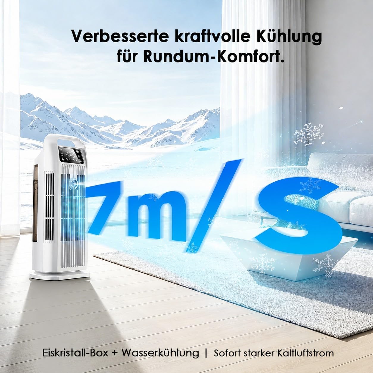 Zenolix KF1 Luftkühler 6-in-1 1,2L – 36W, 7 m/s, 120° Oszillation, 35 dB, Timer, Fernbedienung, Weiß