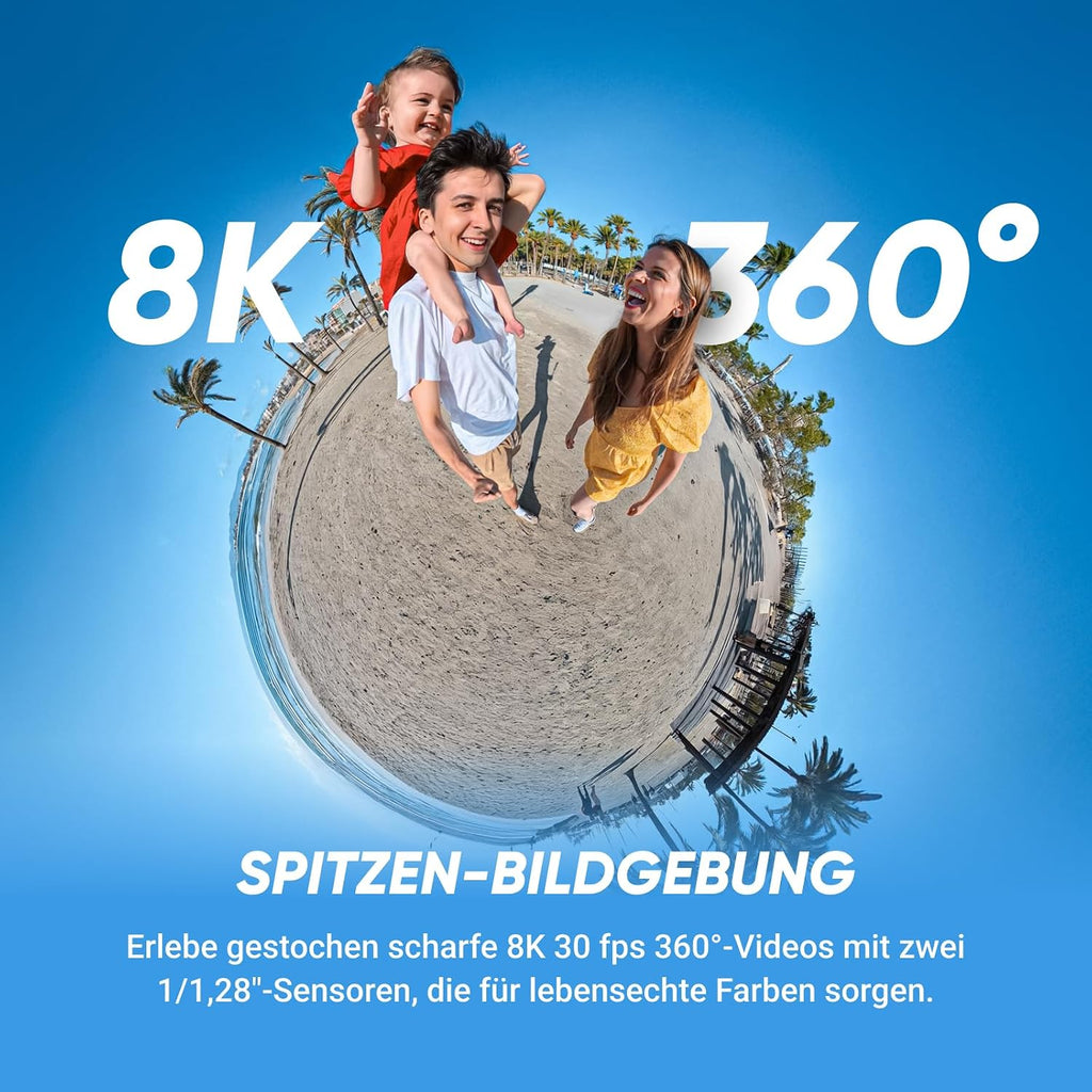 Insta360 X5 Essentials Bundle 360°-Kamera 8K – 2x 1/1.28" Sensor, FlowState, 15m wasserdicht, Schwarz