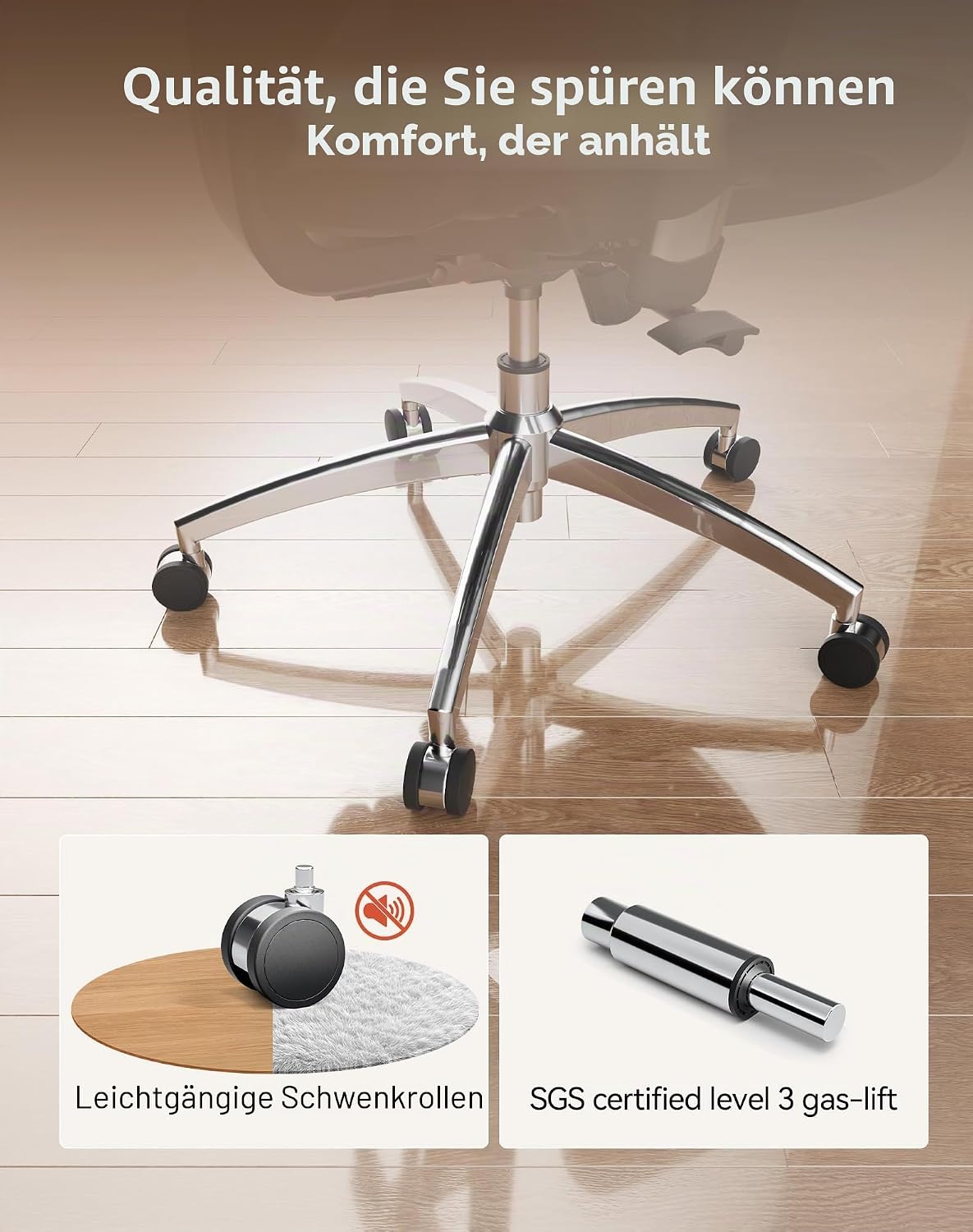 SIHOO M57 Ergonomischer Bürostuhl, 3D-Armlehnen, Mesh, Kopfstütze, bis 150 kg, Schwarz