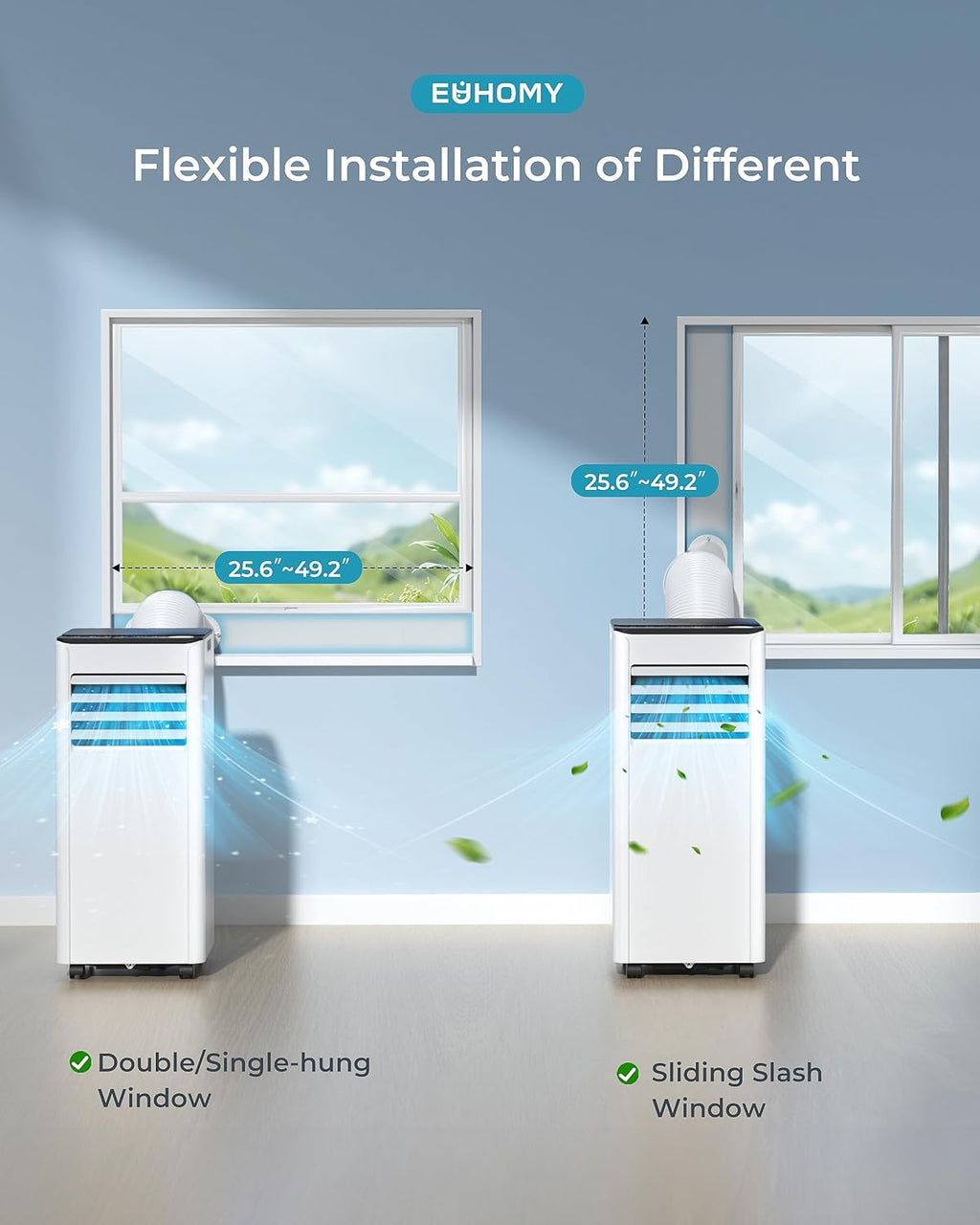 9000 BTU Portable Air Conditioner with Cooling, Dehumidifier, Fan, Sleep Mode & Remote Control