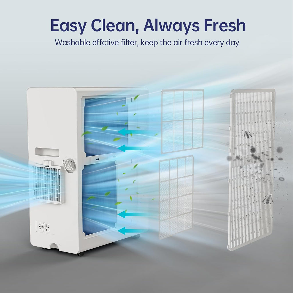12000BTU Portable Air Conditioners with Remote, Floor Standing Cooling Portable AC Unit with Fan & Dehumidifier,Sleep and Timer Mode,For Room up to 500 sq.ft, Windows Sealing Kit Included