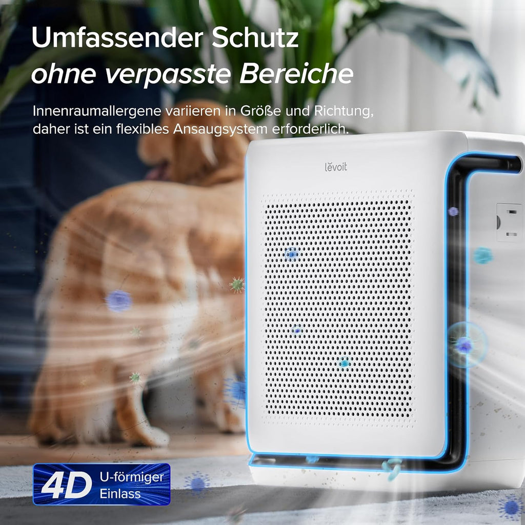 Levoit Vital 200S Smart Luftreiniger 416m³/h – HEPA 99,97%, 87m², Haustiermodus, 24dB, Alexa, Weiß/Schwarz