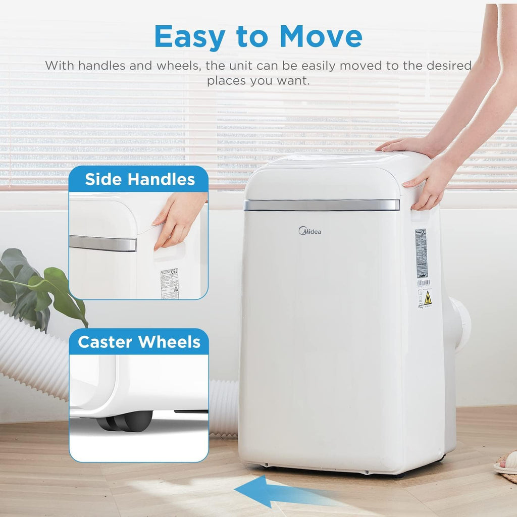 Midea MPD-12CRN7 Mobiles Klimagerät 12.000 BTU – 3-in-1, R290, EEK A, Follow-Me, 45m², Weiß