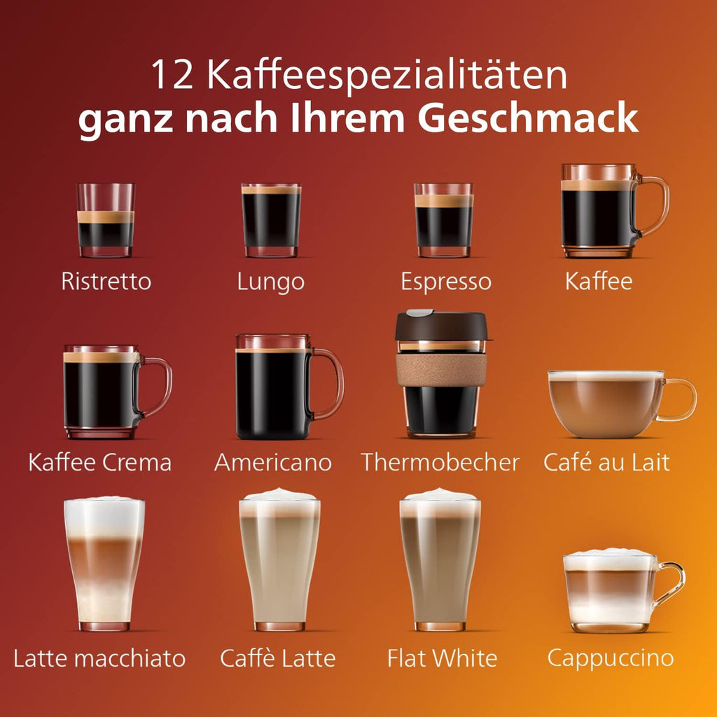 Philips Series 5400 LatteGo Kaffeevollautomat EP5447/90, 12 Kaffeespezialitäten, Milchsystem, TFT-Touchdisplay, ExtraShot, AquaClean, Schwarz/Chrom