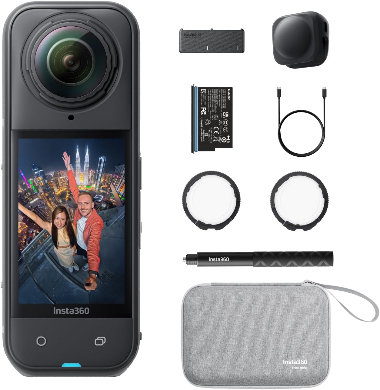 Insta360 X5 Essentials Bundle 360°-Kamera 8K – 2x 1/1.28" Sensor, FlowState, 15m wasserdicht, Schwarz