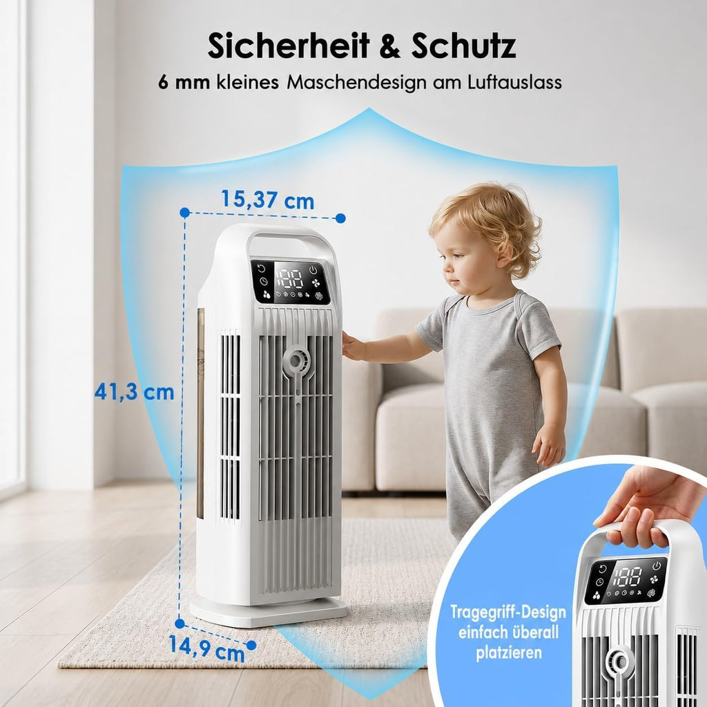 Zenolix KF1 Luftkühler 6-in-1 1,2L – 36W, 7 m/s, 120° Oszillation, 35 dB, Timer, Fernbedienung, Weiß