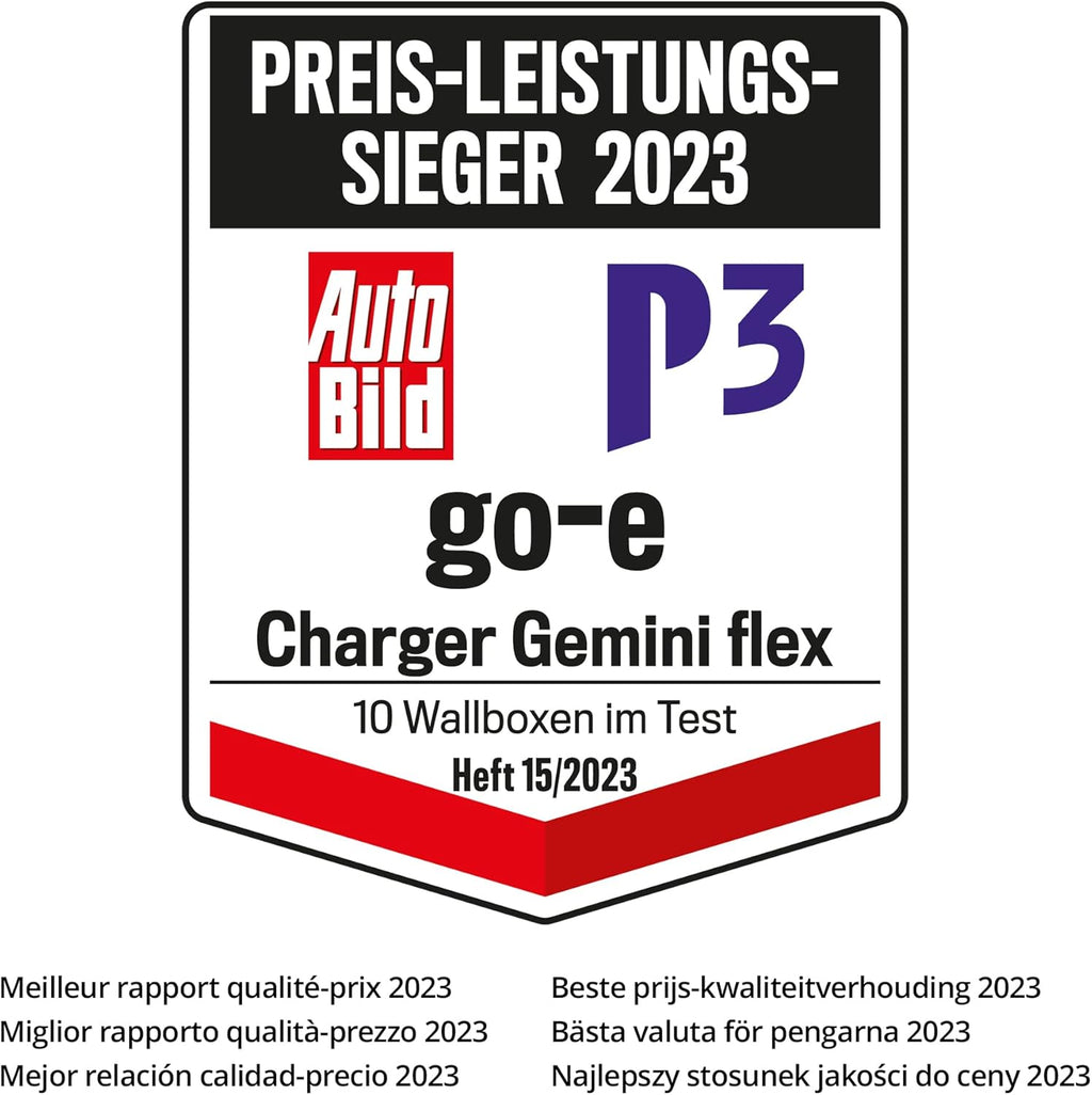 go-e Charger Gemini flex 11kW Wallbox – Typ 2, RFID, App, IPX4, Plug & Play, 400V/16A